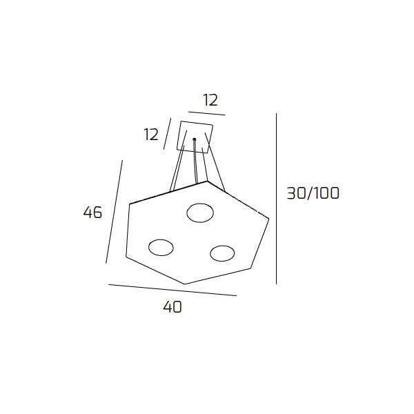 1142/SP+1-GA EXAGON SOSPENSIONE 3+1 LUCI BIEMISSIONE BIEMISSIONE GRIGIO ANTRACITE