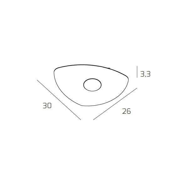 1143/1-GR SHAPE APPLIQUE/PLAFONIERA 1 LUCE GRIGIO