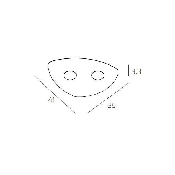 1143/2-GR SHAPE APPLIQUE/PLAFONIERA 2 LUCI GRIGIO