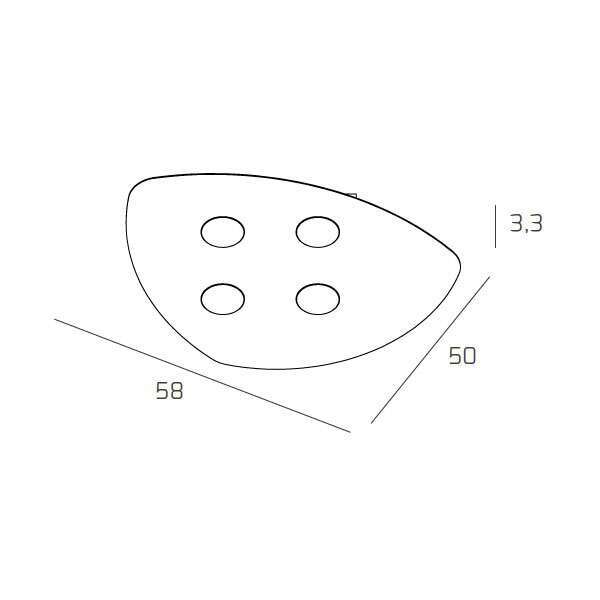 1143/4-BI SHAPE APPLIQUE/PLAFONIERA 4 LUCI BIANCO
