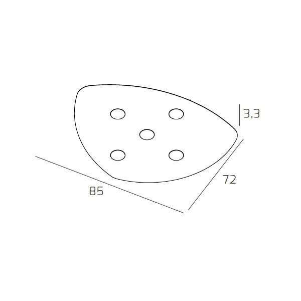 1143/5-GR SHAPE APPLIQUE/PLAFONIERA 5 LUCI GRIGIO