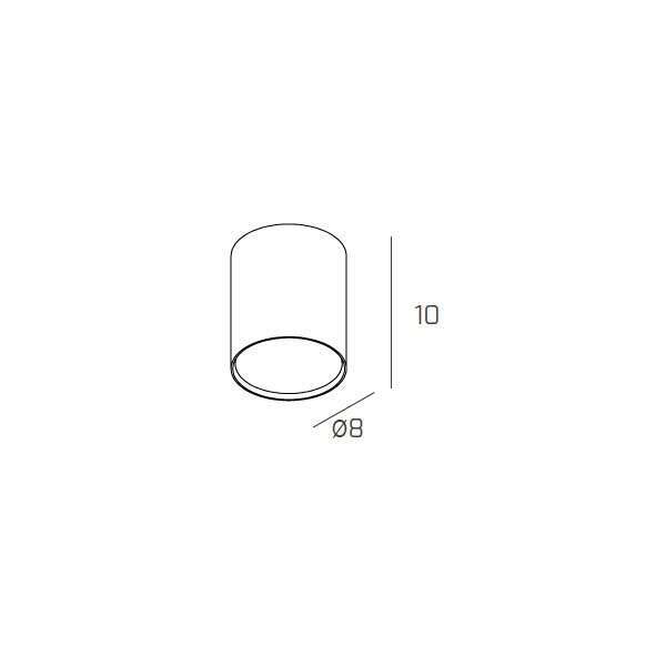 1143/PL10-BI SHAPE PLAFONIERA TUBO H.10 1 LUCE BIANCO