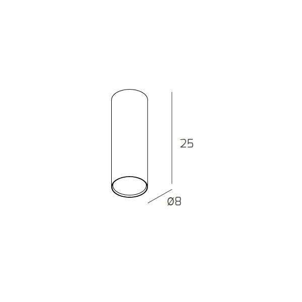 1143/PL25-BI SHAPE PLAFONIERA TUBO H.25 1 LUCE BIANCO