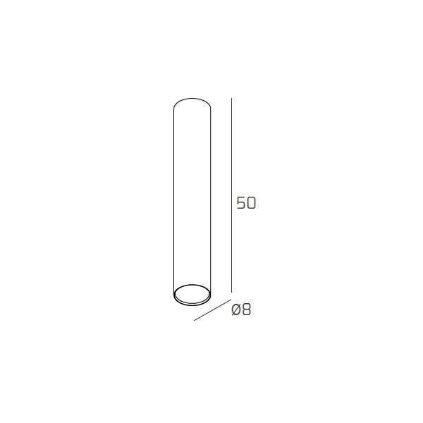 1143/PL50-SA SHAPE PLAFONIERA TUBO H.50 1 LUCE SABBIA