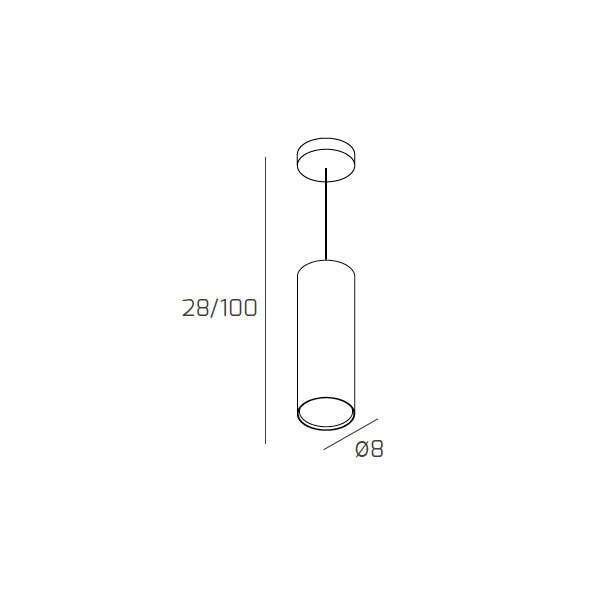 1143/S25-SA SHAPE SOSPENSIONE TUBO H.25 1 LUCE SABBIA
