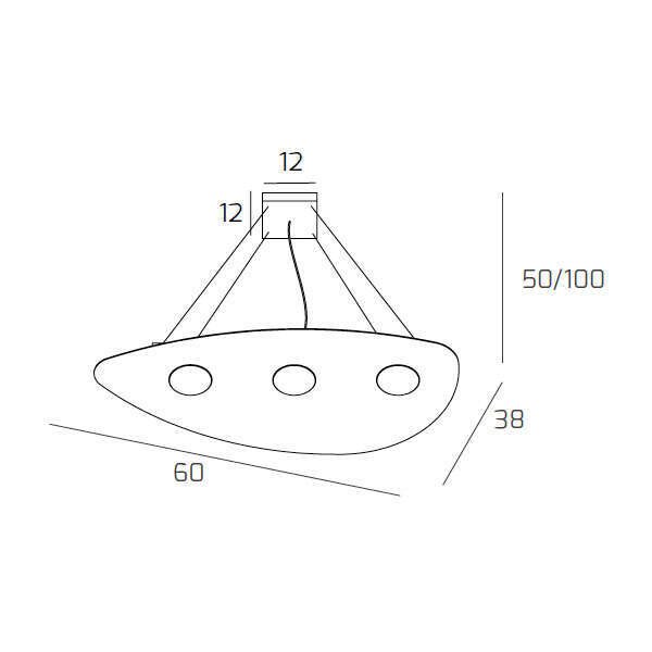 1143/S3-SA SHAPE SOSPENSIONE 3 LUCI SABBIA
