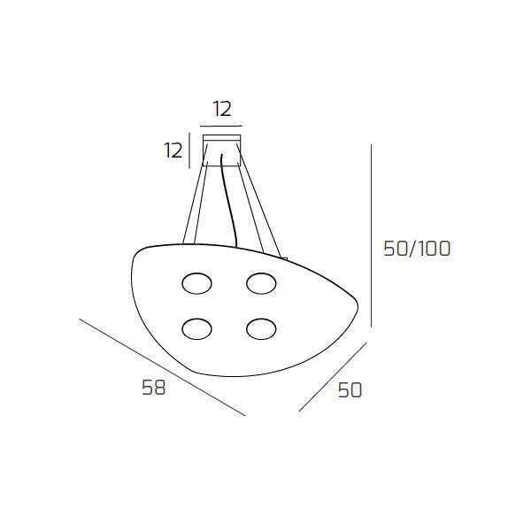 1143/S4-SA SHAPE SOSPENSIONE 4 LUCI SABBIA