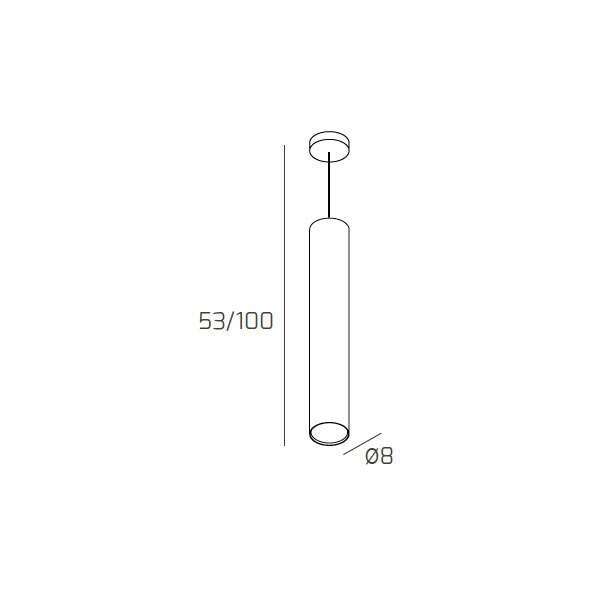 1143/S50-GR SHAPE SOSPENSIONE TUBO H.50 1 LUCE GRIGIO