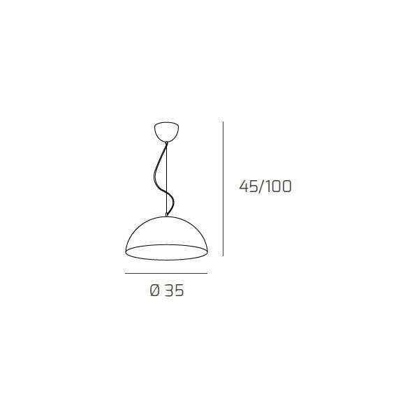 1144/S35-BI CUP SOSPENSIONE D.35 CM. 1 LUCE BIANCO