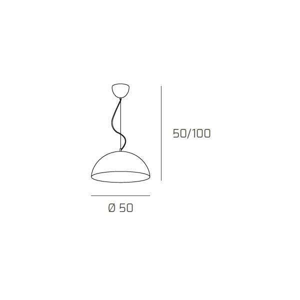 1144/S50-SA CUP SOSPENSIONE D.50 CM. 1 LUCE SABBIA
