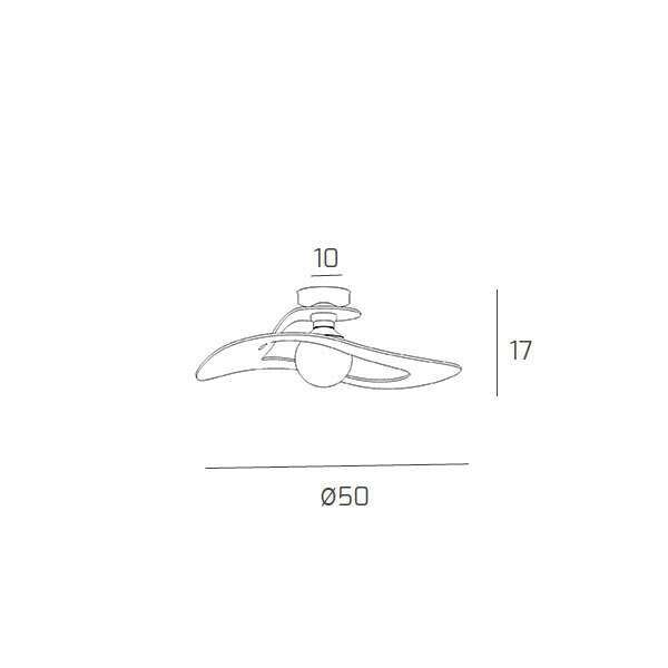 1145/PL50-BI SURF PLAFONIERA D.50 CM. 1 LUCE BIANCO