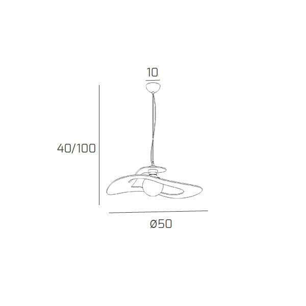 1145/S50-BI SURF SOSPENSIONE D.50 CM. 1 LUCE BIANCO