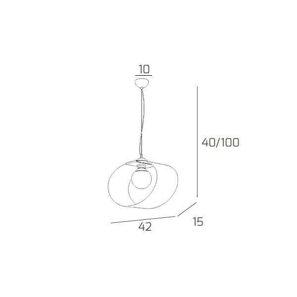 1146/S40-BI LAP SOSPENSIONE D.40 CM. 1 LUCE BIANCO
