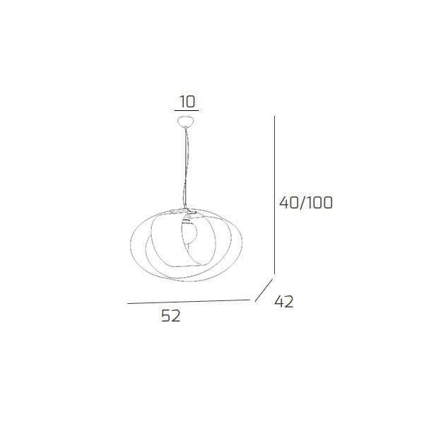 1146/S55-BI LAP SOSPENSIONE D.55 CM. 1 LUCE BIANCO