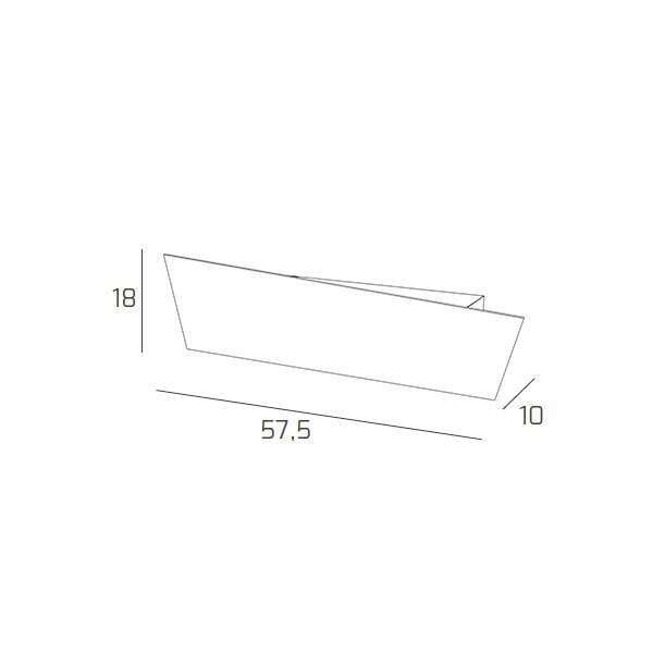 1147/A60-GR RUMBLE APPLIQUE 60 CM. 1 LUCE GRIGIO