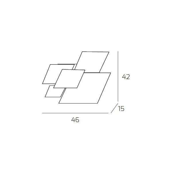 1148/45-FR UPGRADE/45 APPLIQUE/PLAFONIERA 4 LUCI FOGLIA RAME