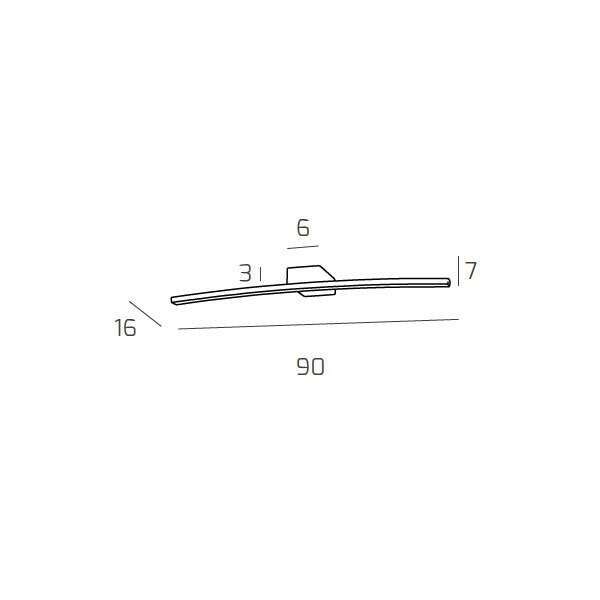 1152/AG C-CR CURVED APPLIQUE GRANDE LUCE CALDA CROMO