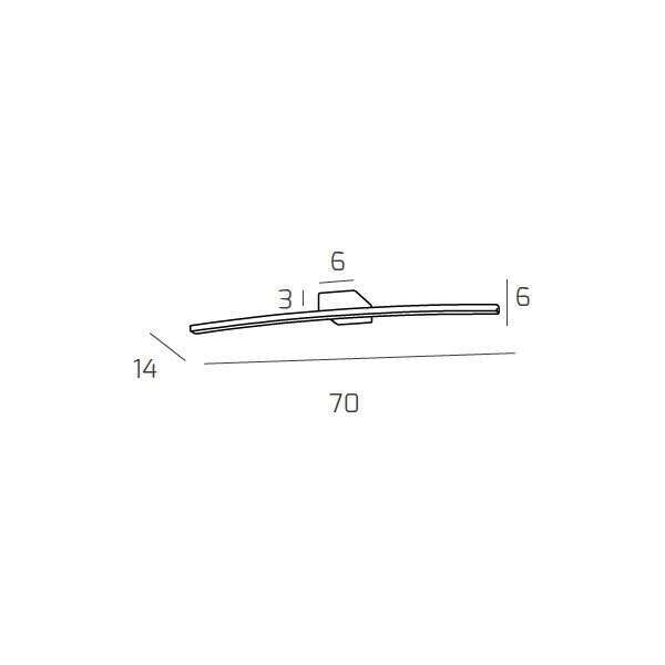 1152/AM N-CR CURVED APPLIQUE MEDIA LUCE NATURALE CROMO