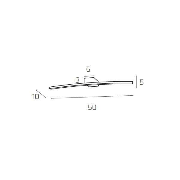 1152/AP N-CR CURVED APPLIQUE PICCOLA LUCE NATURALE CROMO