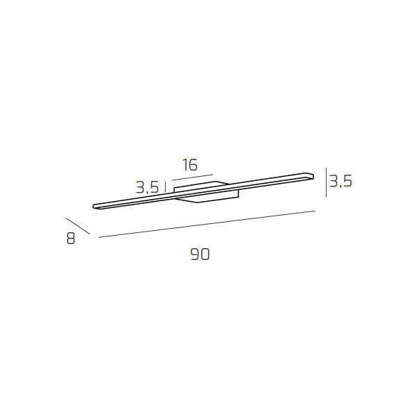 1154/AG C-CR LINE APPLIQUE GRANDE LUCE CALDA CROMO