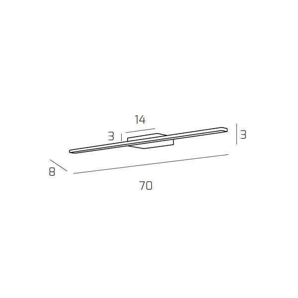 1154/AM C-CR LINE APPLIQUE MEDIA LUCE CALDA CROMO