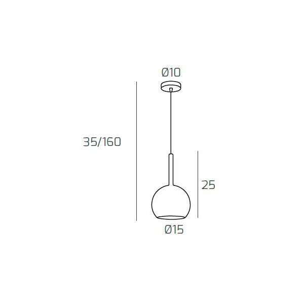 1155BI/SP-AM FUTURE SOSP. BIANCO 1 LUCE PICCOLA AMBRA