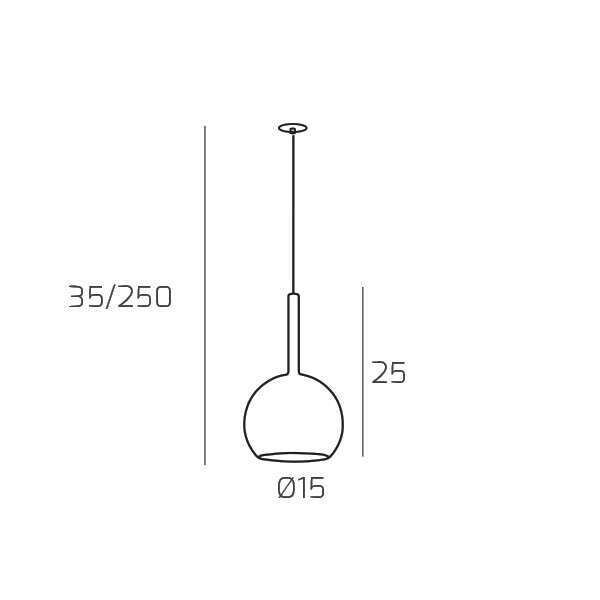 1155INCBI/SP-CR FUTURE SOSP. 1 LUCE PICCOLA CROMO E ROSONE DA INCASSO BIANCO