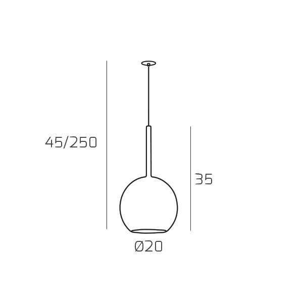 1155INCNE/SM-RA FUTURE SOSP. 1 LUCE MEDIA RAME E ROSONE DA INCASSO NERO