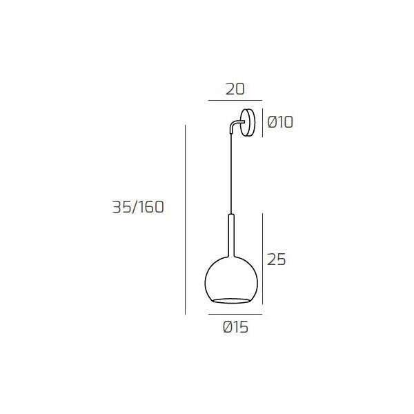 1155OS/A-CR FUTURE APPLIQUE OTTONE SAT. 1 LUCE PICCOLA VETRO CROMO
