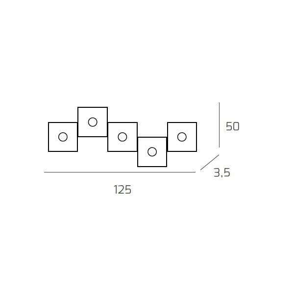 1156/5L-GA ECCENTRIC APPLIQUE/PLAFONIERA 5 LUCI GRIGIO ANTRACITE