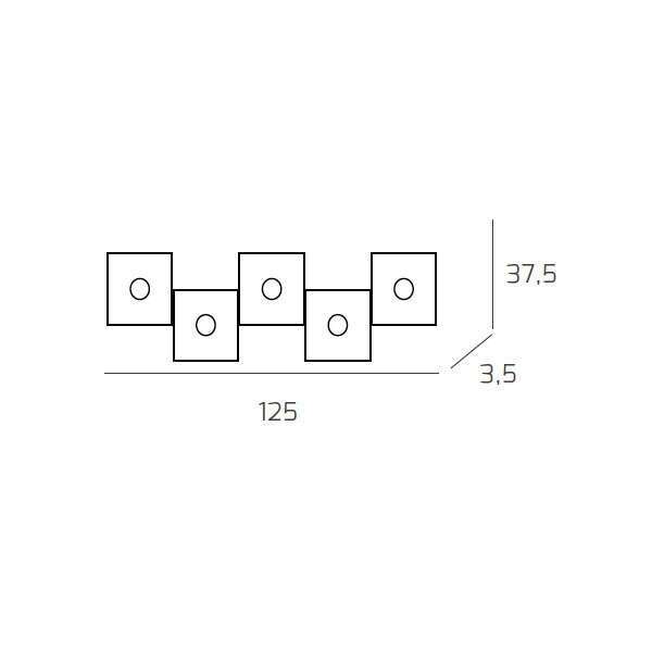 1156/5L-SA ECCENTRIC APPLIQUE/PLAFONIERA 5 LUCI SABBIA