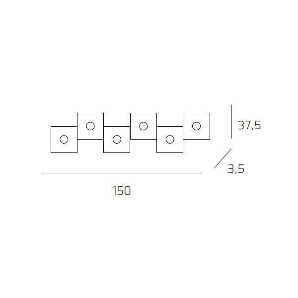 1156/6L-SA ECCENTRIC APPLIQUE/PLAFONIERA 6 LUCI SABBIA