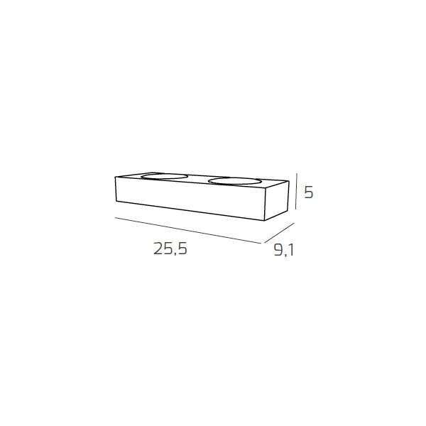 1156/A2-BI ECCENTRIC APPLIQUE 2 LUCI MONOEMISSIONE BIANCO