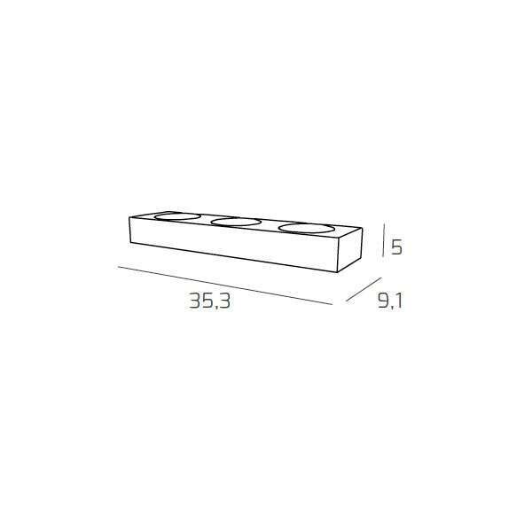 1156/A3-SA ECCENTRIC APPLIQUE 3 LUCI MONOEMISSIONE SABBIA