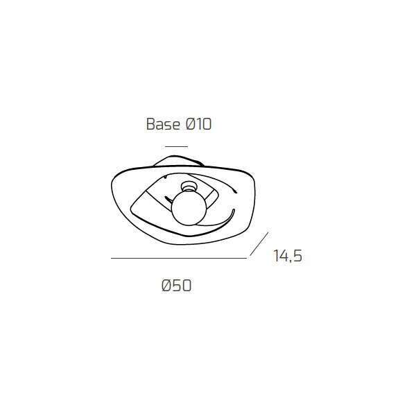 1157/PL50-BI WARPED PLAFONIERA D.50 CM. 1 LUCE BIANCO