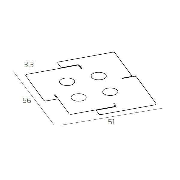 1161/4 ECHO APPLIQUE/PLAFONIERA 4 LUCI BIANCO
