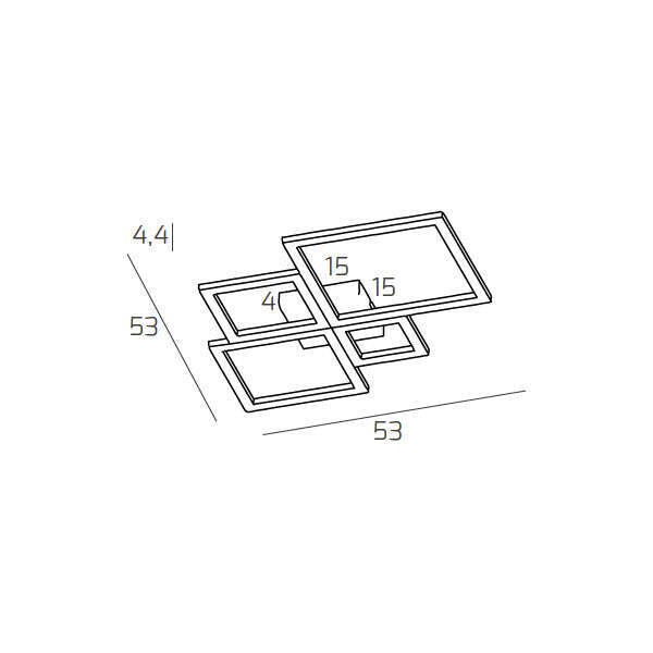 FOUR SQUARES APPLIQUE/PLAFONIERA 55 CM. BIANCO