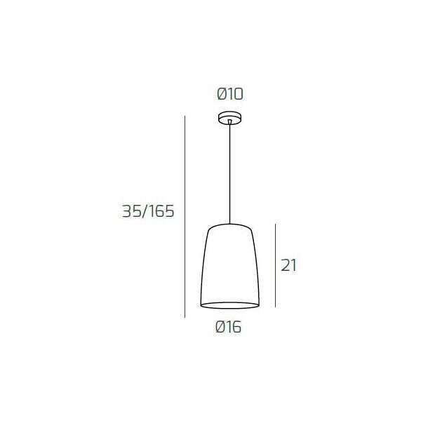 1164BI/S1-CR SHADED SOSP. BIANCO 1 LUCE CROMO