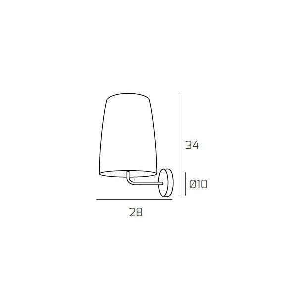 1164CR/AT-RA SHADED APPLIQUE CROMO 1 LUCE RAME