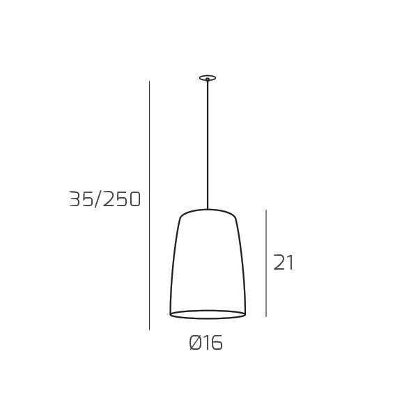 1164INCBI/S1-RA SHADED SOSP. 1 LUCE RAME E ROSONE DA INCASSO BIANCO