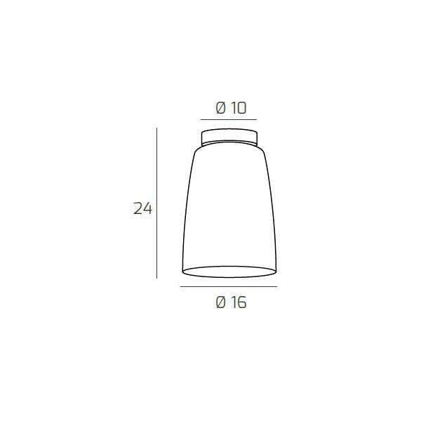 1164OS/PL1-AM SHADED PLAFONIERA OTTONE SAT. 1 LUCE AMBRA