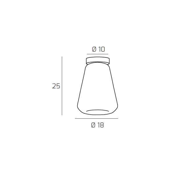 1176BI/PL1 GAMMA-FU DOUBLE SKIN PLAFONIERA BIANCO VETRO GAMMA FUME
