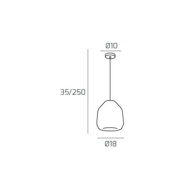 1176CR/S1 BETA-AM DOUBLE SKIN SOSP. CROMO 1 LUCE VETRO BETA AMBRA