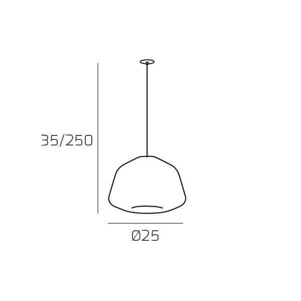 1176INCOS/S1 ALPHA-VE DOUBLE SKIN SOSP. 1 LUCE E27 CON CAVO CM 250 ALPHA VERDE E ROSONE DA INCASSO OTTONE SAT.