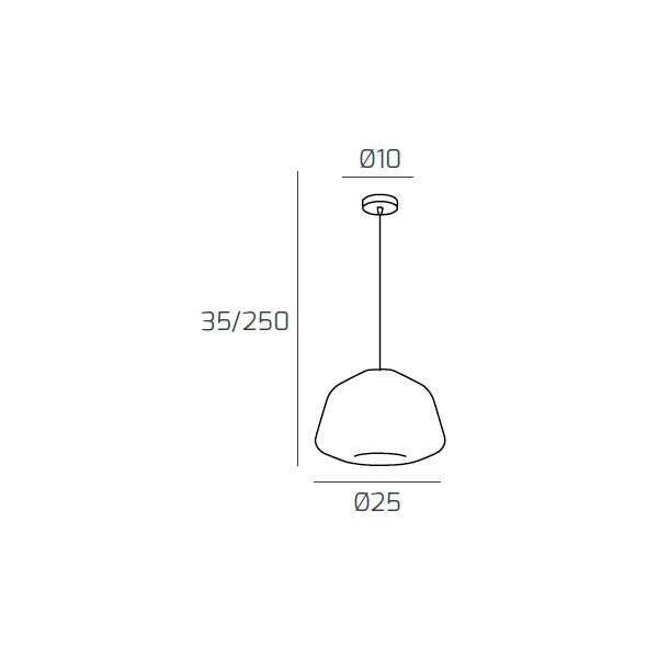 1176OS/S1 ALPHA-TR DOUBLE SKIN SOSP. OTTONE SAT. 1 LUCE VETRO ALPHA TRASPARENTE