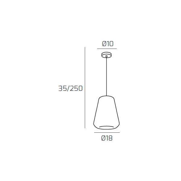 1176OS/S1 GAMMA-FU DOUBLE SKIN SOSP. OTTONE SAT. 1 LUCE VETRO GAMMA FUME