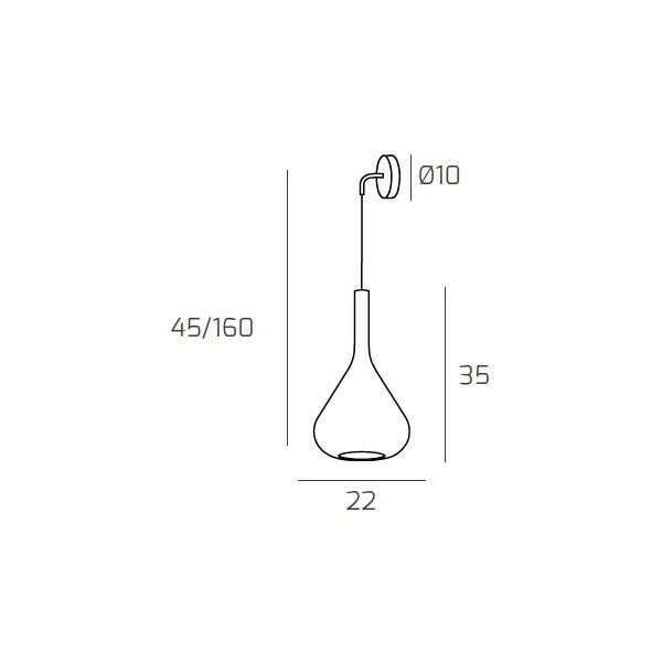 KONA APPLIQUE BIANCO 1 LUCE VETRO FUME