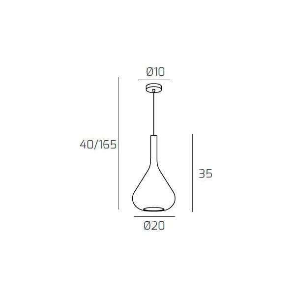 1177BI/S1-FU KONA SOSP. BIANCO 1 LUCE VETRO FUME