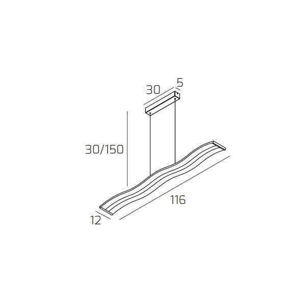1178/S-BI DOUBLE WAVE SOSPENSIONE BIANCO