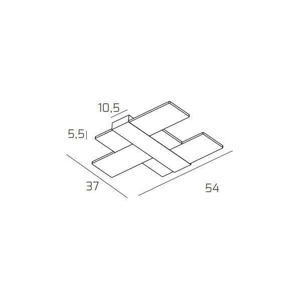 1180/55-GO FLIGHT APPLIQUE/PLAFONIERA MEDIA GOLD CCT